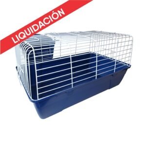 Jaula Pequeña para Conejos Enanos 60 cm Tolva + Bebedero - Azul - con Miniyaya