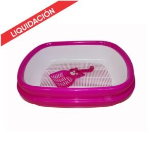 Baño Arenero para Gatos con Cernidor y Pala - Mediano - Fucsia - con Mini yaya